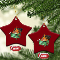 Funny Lil Dumpster Fire 2025 Ceramic Ornament The Year We Couldnt Afford Anything - Wonder Print Shop