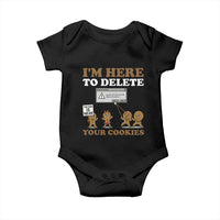 Funny Christmas I Am Here To Delete Your Cookie Baby Onesie Xmas Gingerbread Lover - Wonder Print Shop
