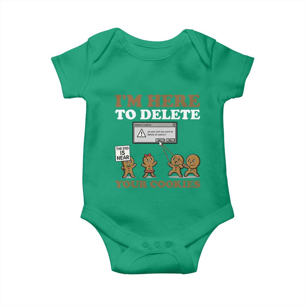 Funny Christmas I Am Here To Delete Your Cookie Baby Onesie Xmas Gingerbread Lover - Wonder Print Shop
