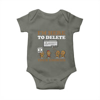 Funny Christmas I Am Here To Delete Your Cookie Baby Onesie Xmas Gingerbread Lover - Wonder Print Shop