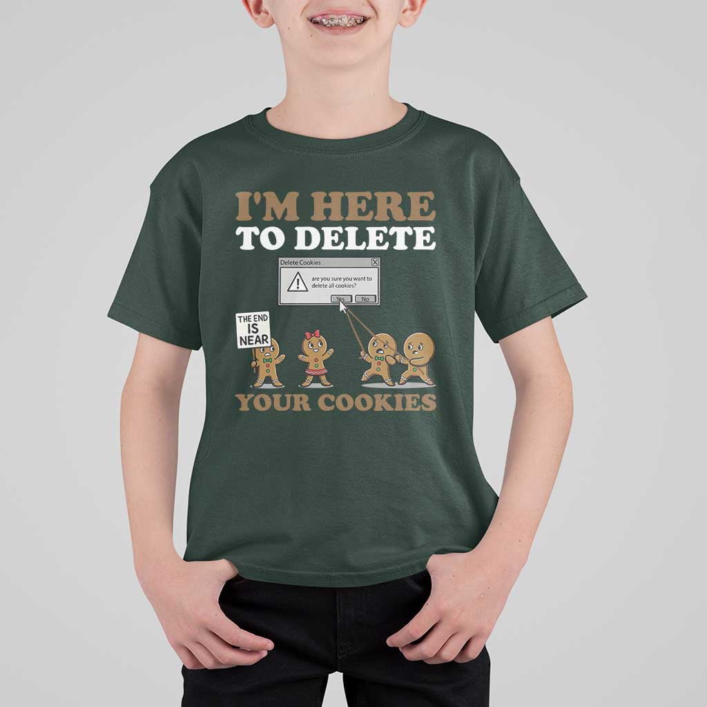 Funny Christmas I Am Here To Delete Your Cookie T Shirt For Kid Xmas Gingerbread Lover - Wonder Print Shop