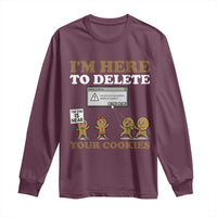 Funny Christmas I Am Here To Delete Your Cookie Long Sleeve Shirt Xmas Gingerbread Lover - Wonder Print Shop