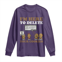 Funny Christmas I Am Here To Delete Your Cookie Long Sleeve Shirt Xmas Gingerbread Lover - Wonder Print Shop