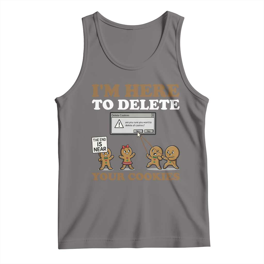 Funny Christmas I Am Here To Delete Your Cookie Tank Top Xmas Gingerbread Lover - Wonder Print Shop