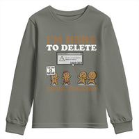 Funny Christmas I Am Here To Delete Your Cookie Youth Sweatshirt Xmas Gingerbread Lover - Wonder Print Shop