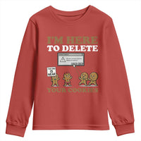 Funny Christmas I Am Here To Delete Your Cookie Youth Sweatshirt Xmas Gingerbread Lover - Wonder Print Shop
