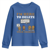 Funny Christmas I Am Here To Delete Your Cookie Youth Sweatshirt Xmas Gingerbread Lover - Wonder Print Shop