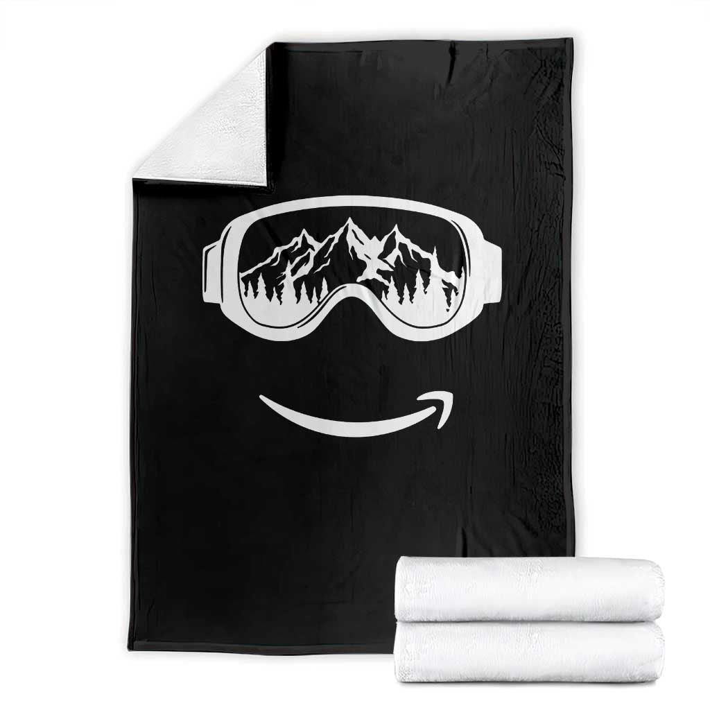Funny Skiing Snowboard Throw Blanket Snow Goggles Snow Mountain Winter Sport - Wonder Print Shop