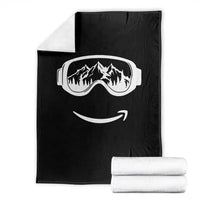 Funny Skiing Snowboard Throw Blanket Snow Goggles Snow Mountain Winter Sport - Wonder Print Shop