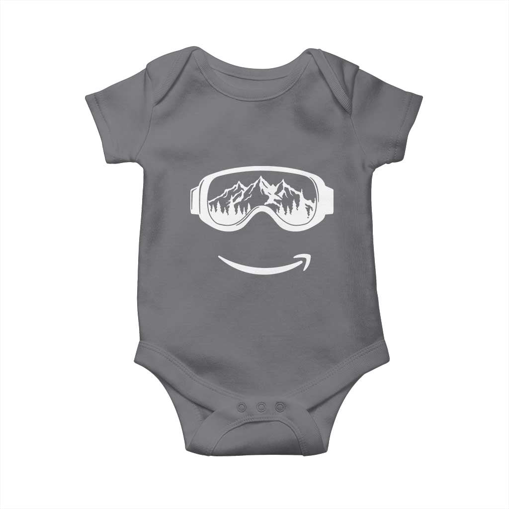 Funny Skiing Snowboard Baby Onesie Snow Goggles Snow Mountain Winter Sport - Wonder Print Shop