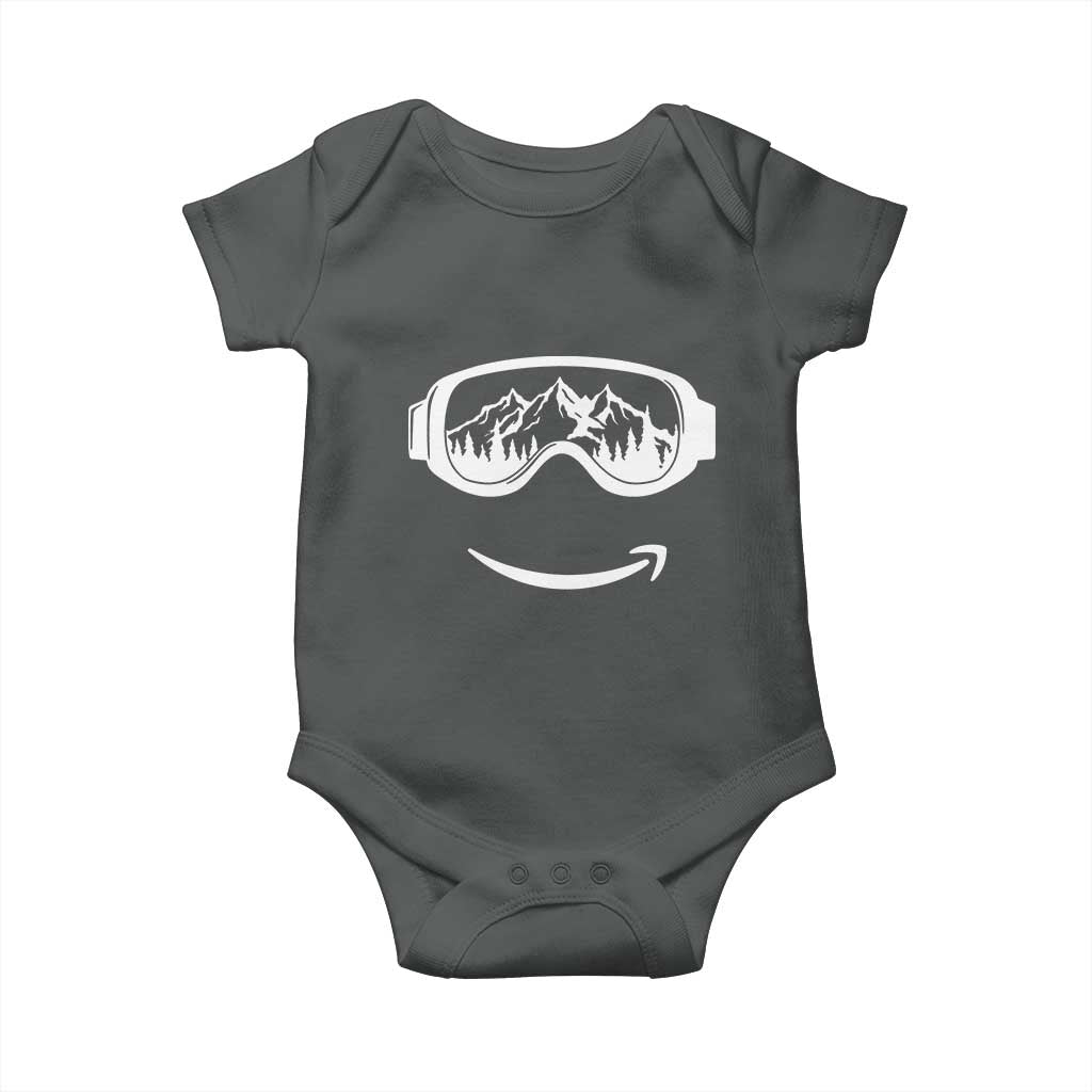 Funny Skiing Snowboard Baby Onesie Snow Goggles Snow Mountain Winter Sport - Wonder Print Shop