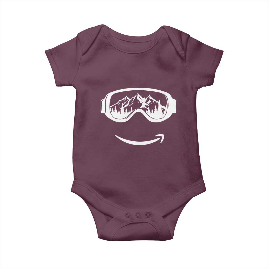 Funny Skiing Snowboard Baby Onesie Snow Goggles Snow Mountain Winter Sport - Wonder Print Shop