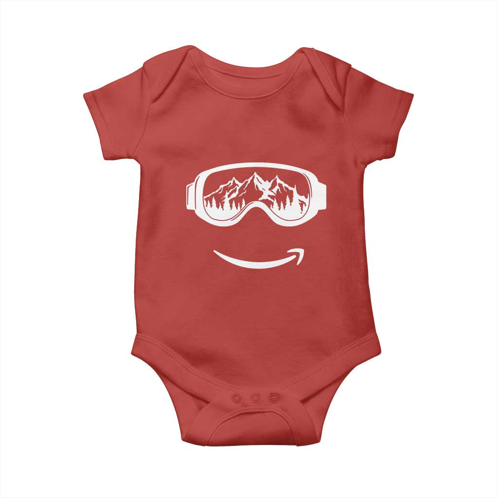 Funny Skiing Snowboard Baby Onesie Snow Goggles Snow Mountain Winter Sport - Wonder Print Shop