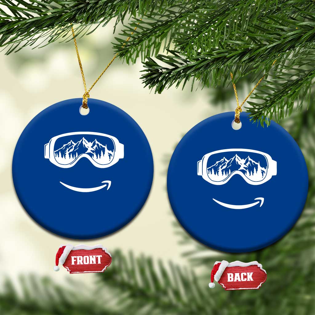 Funny Skiing Snowboard Ceramic Ornament Snow Goggles Snow Mountain Winter Sport - Wonder Print Shop