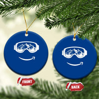 Funny Skiing Snowboard Ceramic Ornament Snow Goggles Snow Mountain Winter Sport - Wonder Print Shop