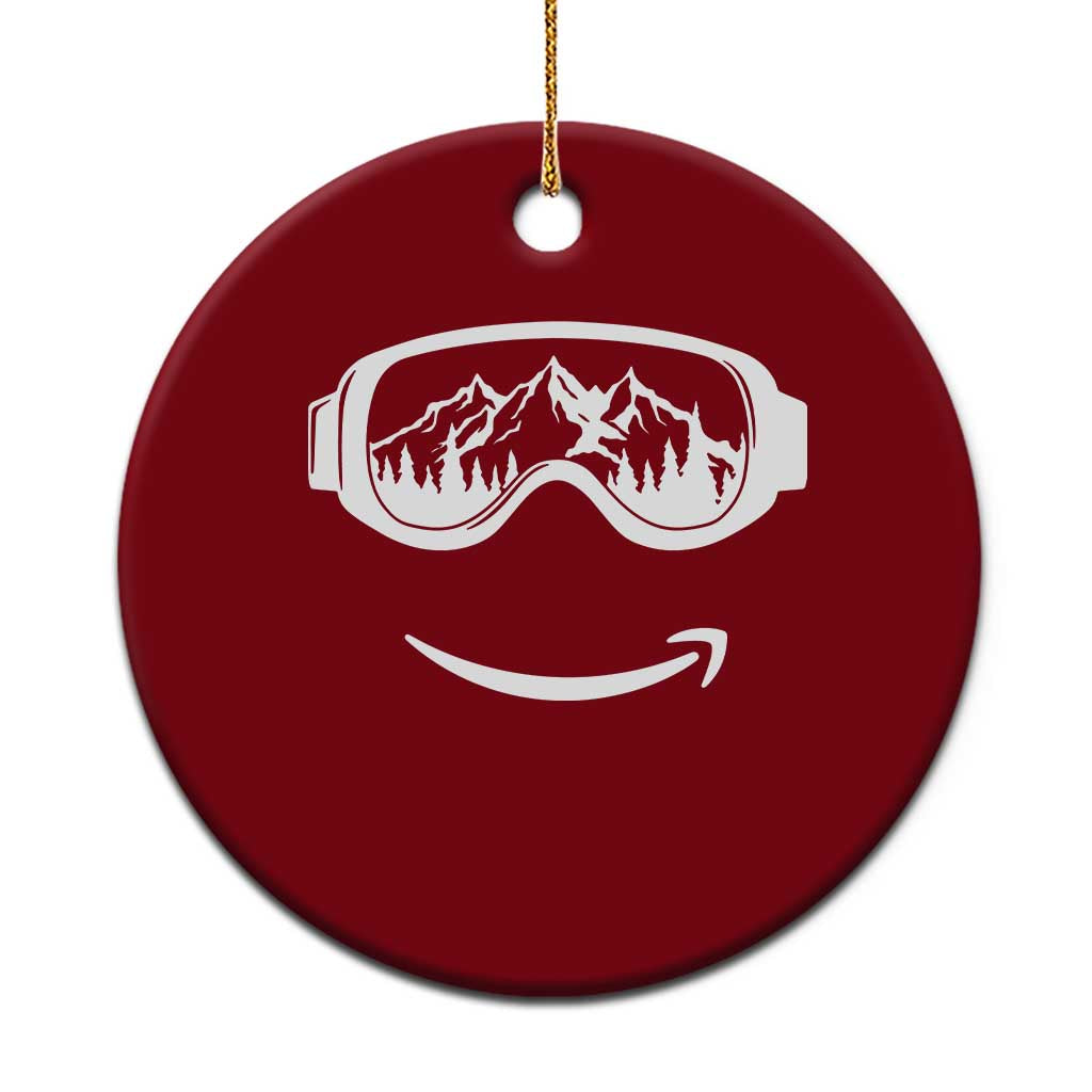 Funny Skiing Snowboard Ceramic Ornament Snow Goggles Snow Mountain Winter Sport - Wonder Print Shop