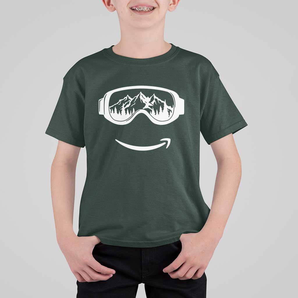 Funny Skiing Snowboard T Shirt For Kid Snow Goggles Snow Mountain Winter Sport - Wonder Print Shop