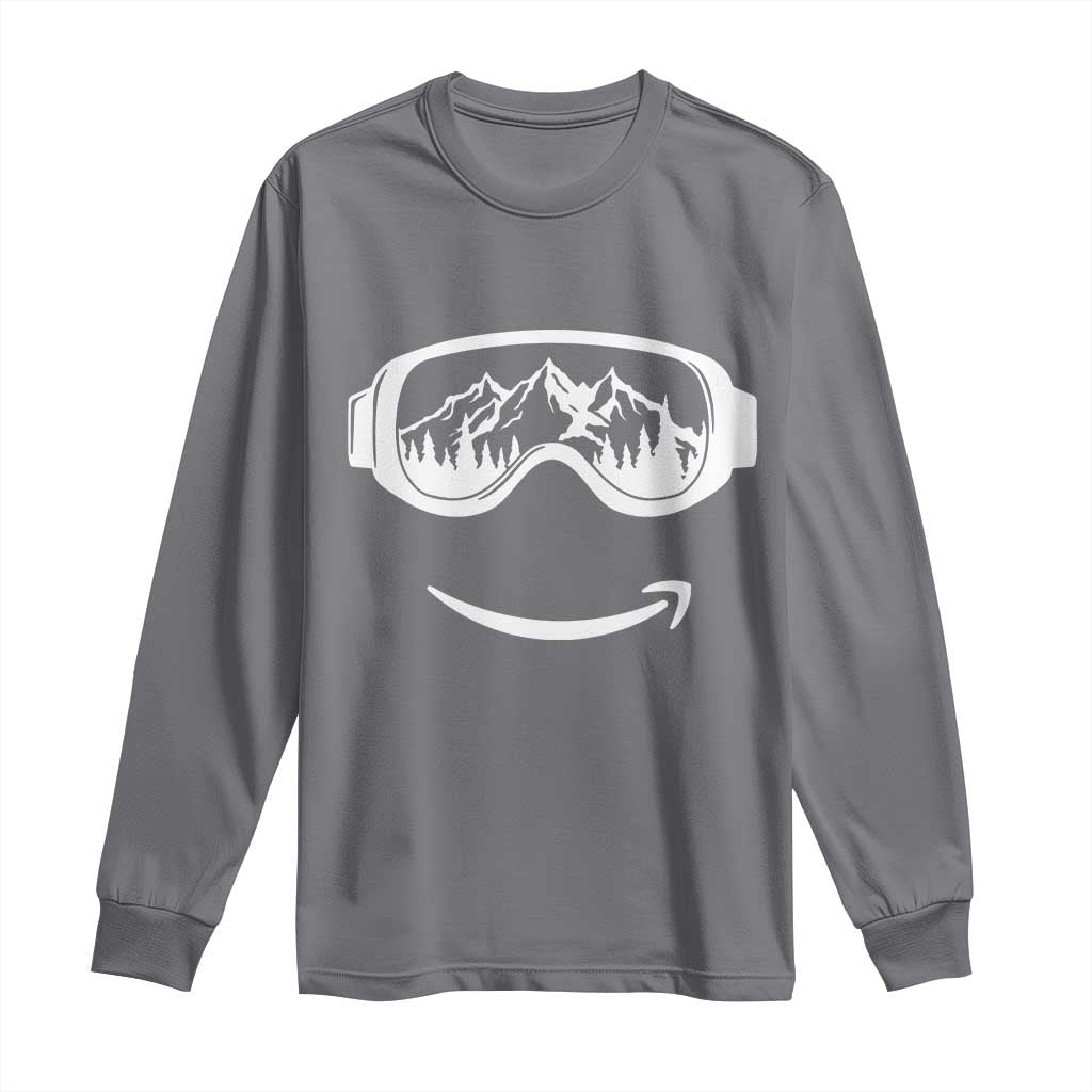 Funny Skiing Snowboard Long Sleeve Shirt Snow Goggles Snow Mountain Winter Sport - Wonder Print Shop