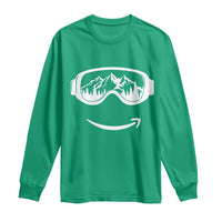 Funny Skiing Snowboard Long Sleeve Shirt Snow Goggles Snow Mountain Winter Sport - Wonder Print Shop