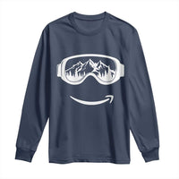 Funny Skiing Snowboard Long Sleeve Shirt Snow Goggles Snow Mountain Winter Sport - Wonder Print Shop