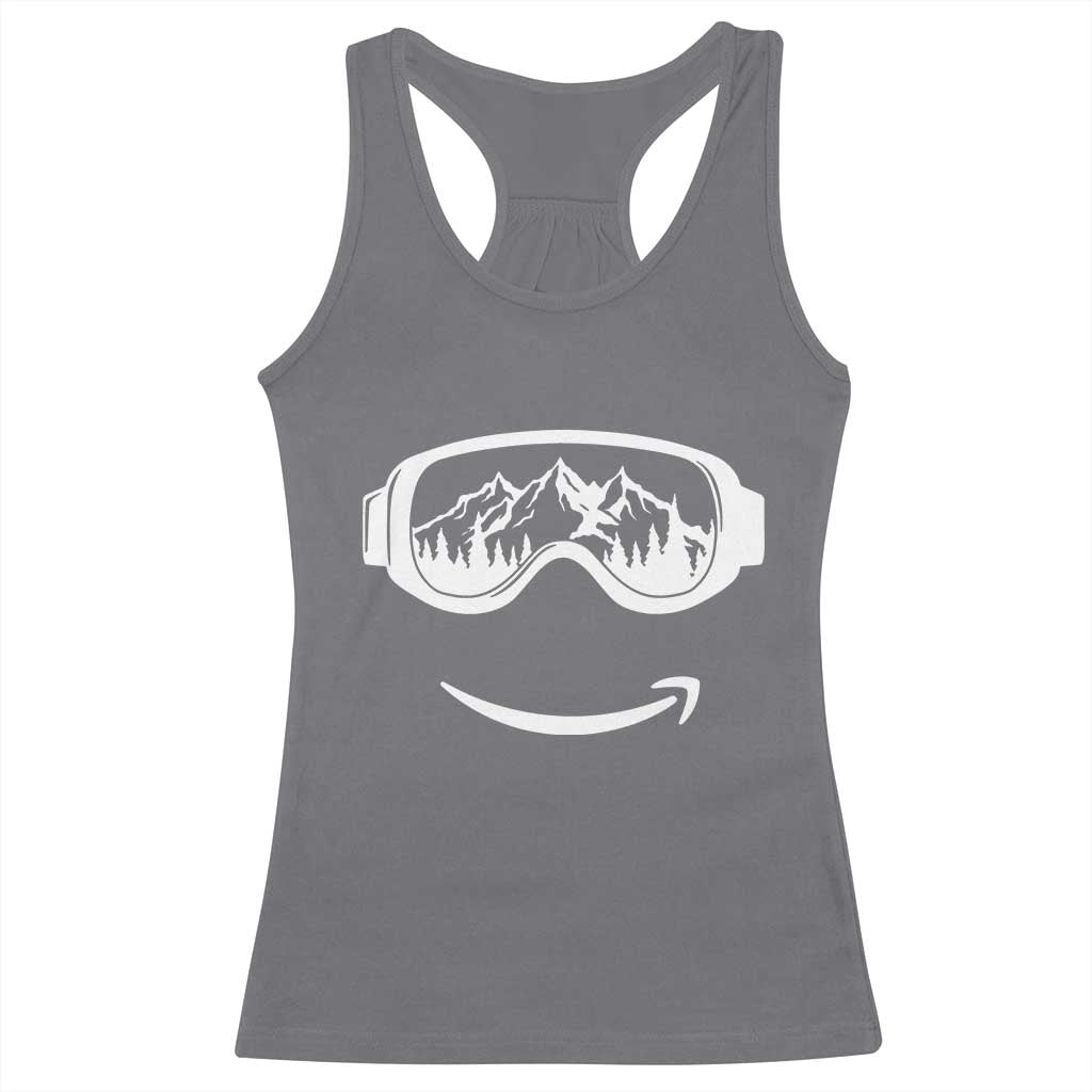 Funny Skiing Snowboard Racerback Tank Top Snow Goggles Snow Mountain Winter Sport - Wonder Print Shop