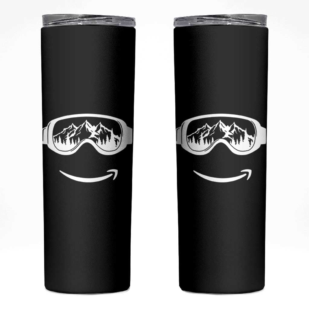 Funny Skiing Snowboard Skinny Tumbler Snow Goggles Snow Mountain Winter Sport - Wonder Print Shop