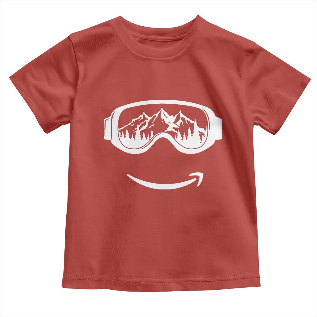 Funny Skiing Snowboard Toddler T Shirt Snow Goggles Snow Mountain Winter Sport - Wonder Print Shop