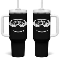Funny Skiing Snowboard Tumbler With Handle Snow Goggles Snow Mountain Winter Sport - Wonder Print Shop