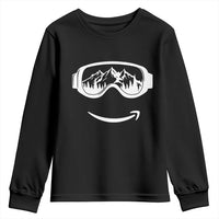 Funny Skiing Snowboard Youth Sweatshirt Snow Goggles Snow Mountain Winter Sport - Wonder Print Shop
