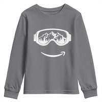 Funny Skiing Snowboard Youth Sweatshirt Snow Goggles Snow Mountain Winter Sport - Wonder Print Shop