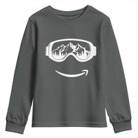 Funny Skiing Snowboard Youth Sweatshirt Snow Goggles Snow Mountain Winter Sport - Wonder Print Shop
