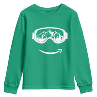 Funny Skiing Snowboard Youth Sweatshirt Snow Goggles Snow Mountain Winter Sport - Wonder Print Shop