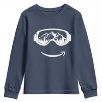 Funny Skiing Snowboard Youth Sweatshirt Snow Goggles Snow Mountain Winter Sport - Wonder Print Shop