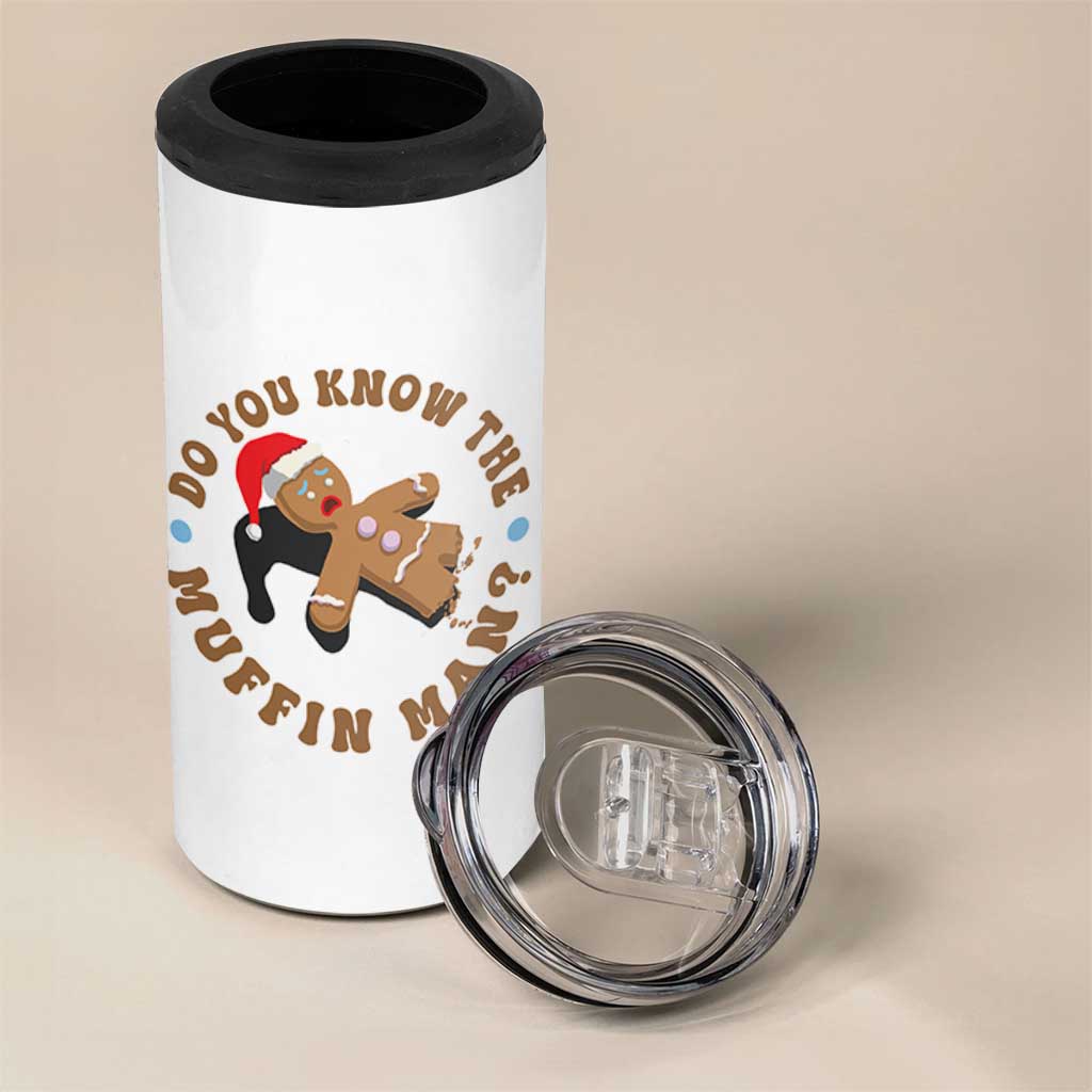 Christmas Gingerbread 4 in 1 Can Cooler Tumbler Funny Do You Know The Muffin Man - Wonder Print Shop