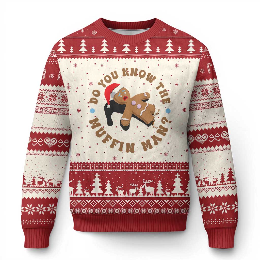 Xmas Gingerbread Ugly Christmas Sweater Funny Do You Know The Muffin Man - Wonder Print Shop