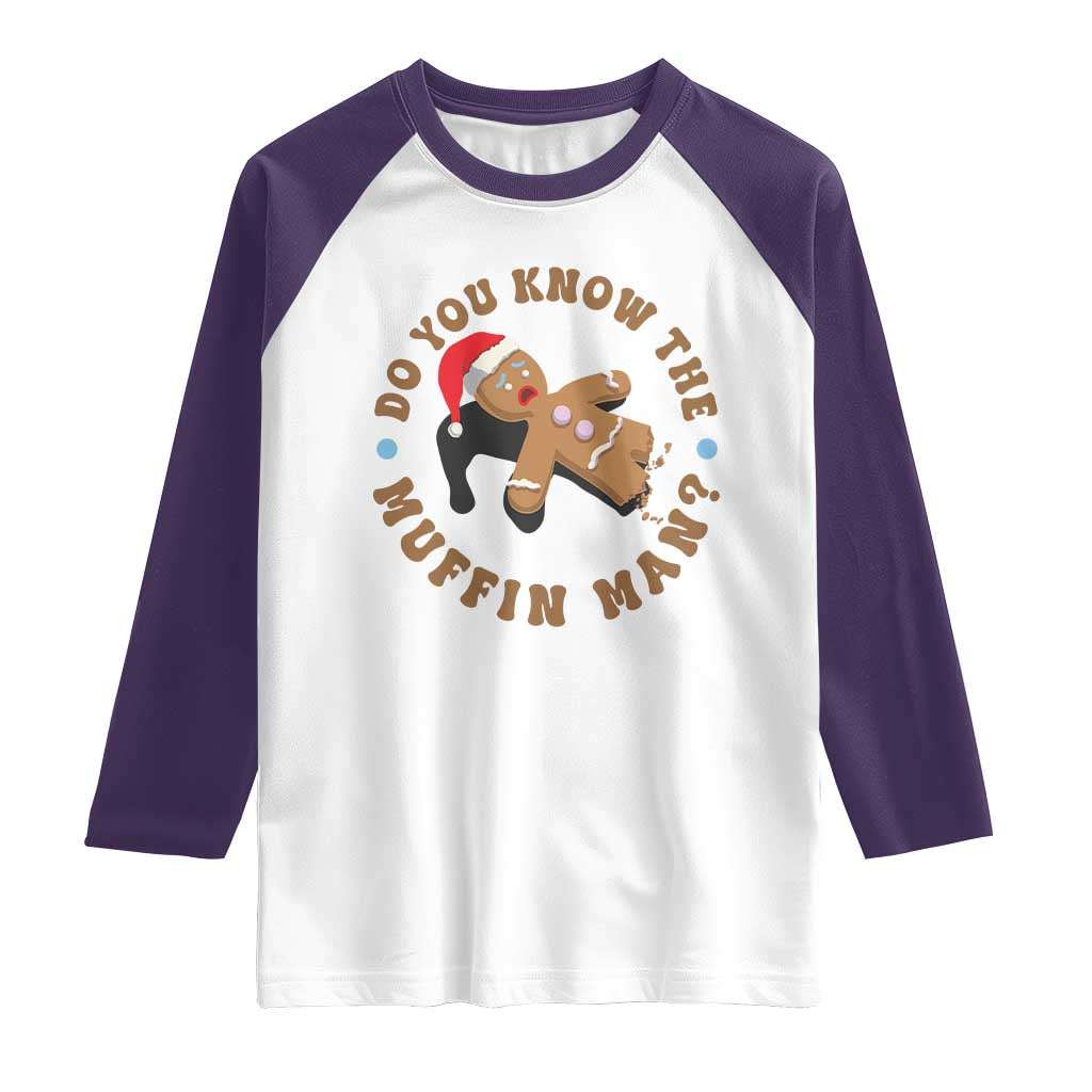 Christmas Gingerbread Raglan Shirt Funny Do You Know The Muffin Man - Wonder Print Shop