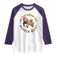 Christmas Gingerbread Raglan Shirt Funny Do You Know The Muffin Man - Wonder Print Shop