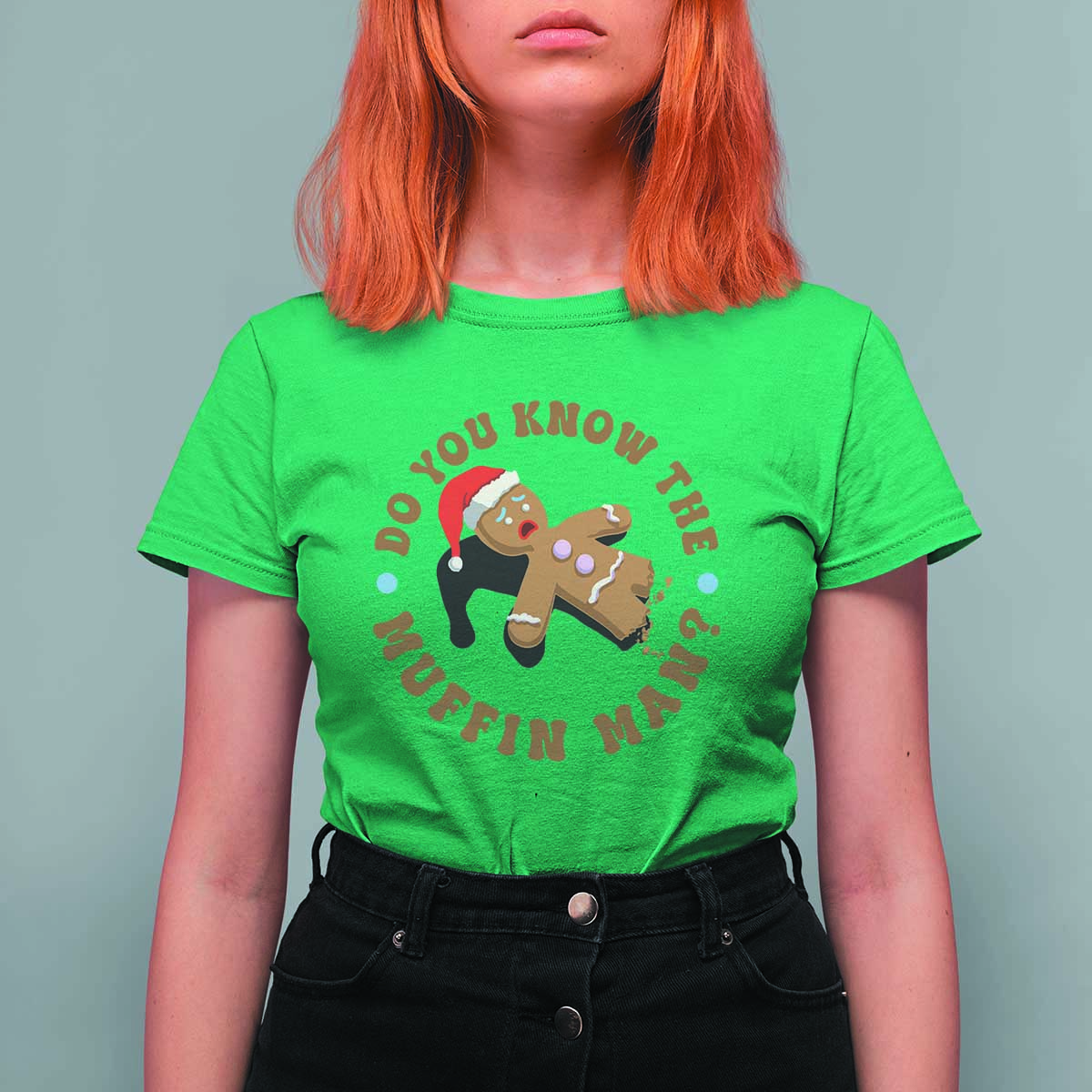 Christmas Gingerbread T Shirt For Women Funny Do You Know The Muffin Man - Wonder Print Shop