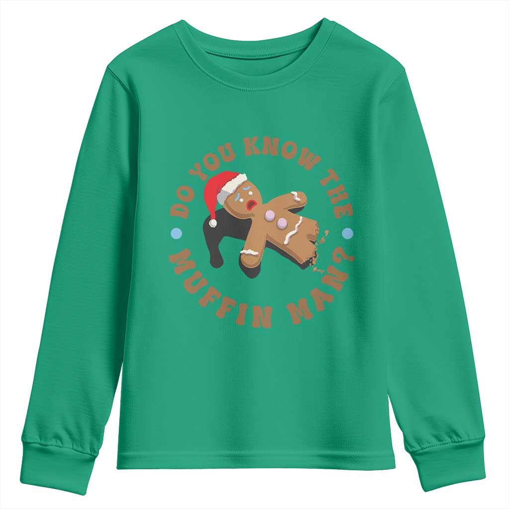 Christmas Gingerbread Youth Sweatshirt Funny Do You Know The Muffin Man - Wonder Print Shop