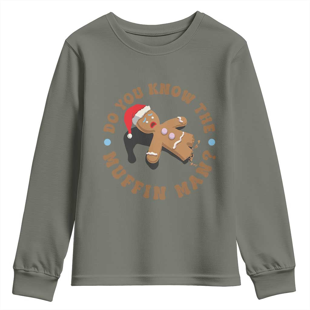 Christmas Gingerbread Youth Sweatshirt Funny Do You Know The Muffin Man - Wonder Print Shop