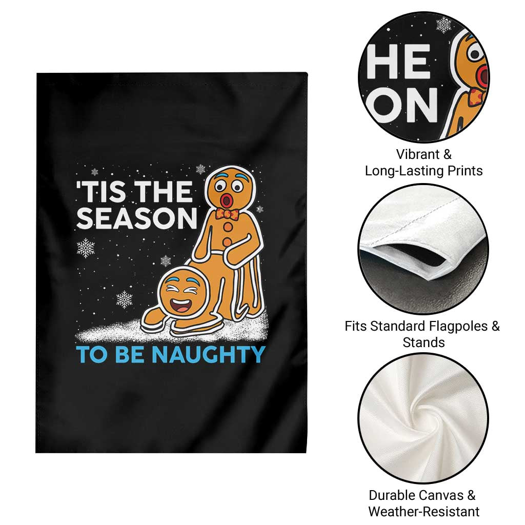 Funny Tis The Season To Be Naughty Dirty Christmas Garden Flag Xmas Adult Humor - Wonder Print Shop