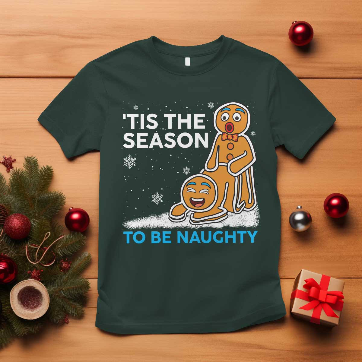 Funny Tis The Season To Be Naughty Dirty Christmas T Shirt Xmas Adult Humor - Wonder Print Shop