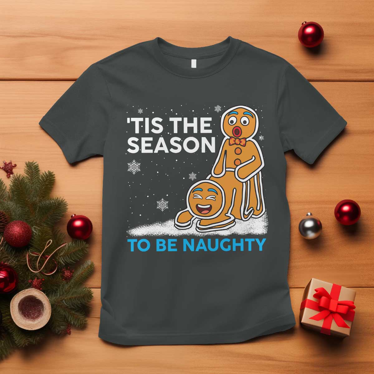Funny Tis The Season To Be Naughty Dirty Christmas T Shirt Xmas Adult Humor - Wonder Print Shop