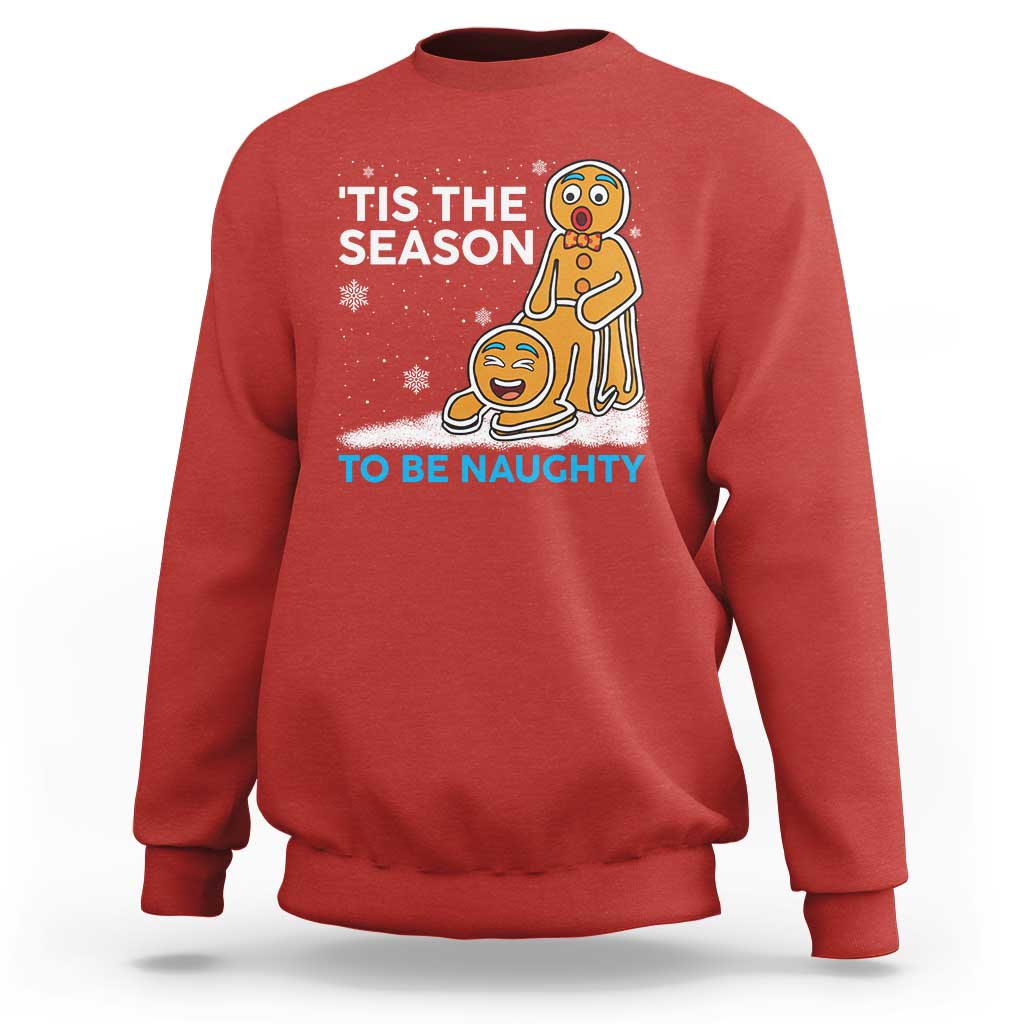 Funny Tis The Season To Be Naughty Dirty Christmas Sweatshirt Xmas Adult Humor - Wonder Print Shop
