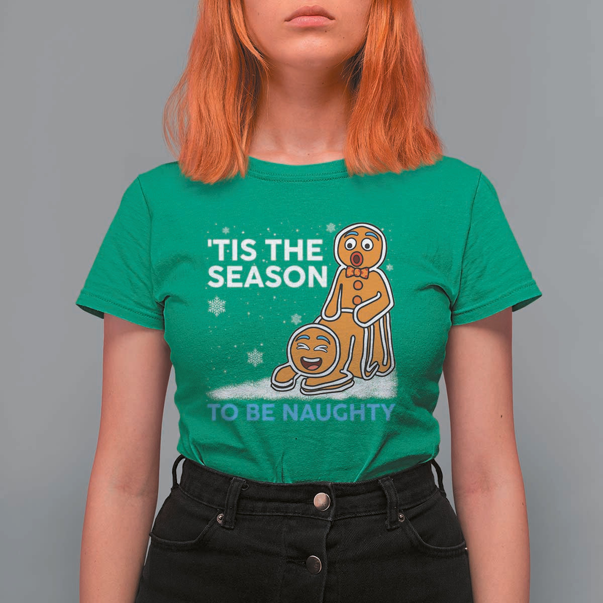 Funny Tis The Season To Be Naughty Dirty Christmas T Shirt For Women Xmas Adult Humor - Wonder Print Shop