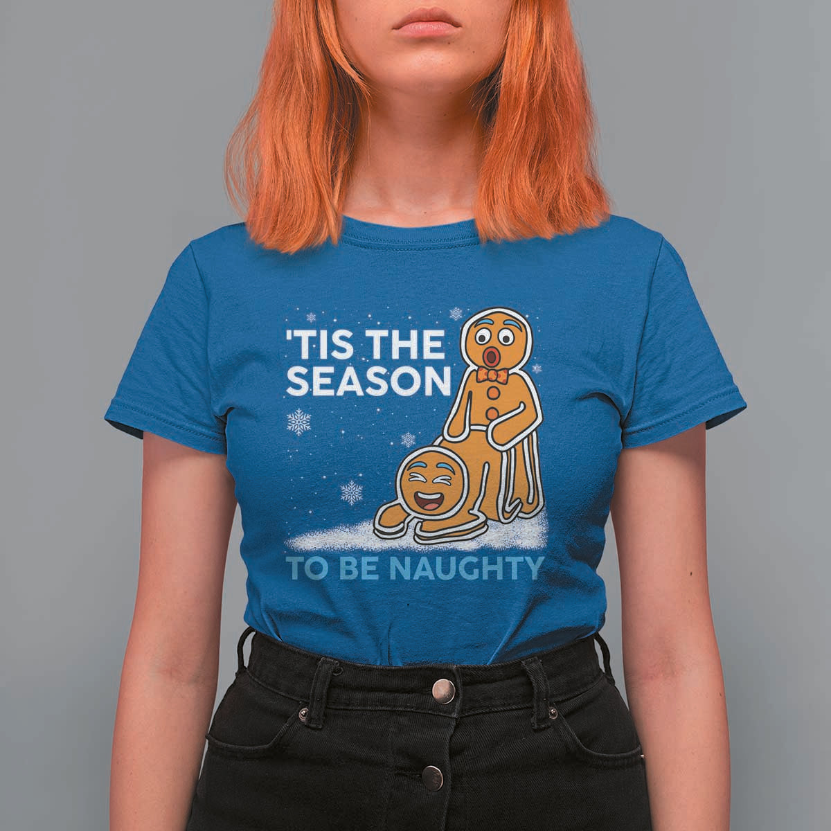 Funny Tis The Season To Be Naughty Dirty Christmas T Shirt For Women Xmas Adult Humor - Wonder Print Shop