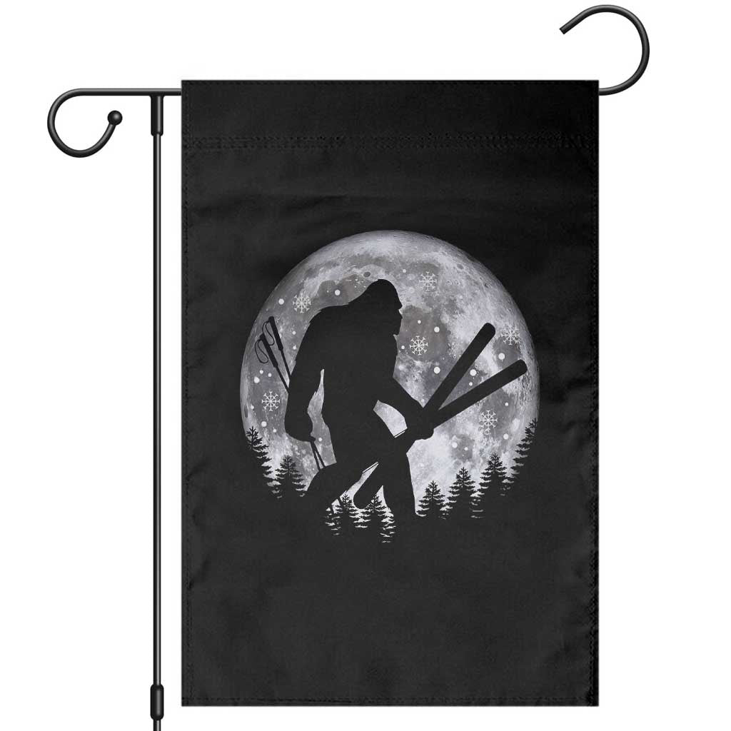 Funny Skiing Bigfoot Ski Winter Sport Moon Garden Flag - Wonder Print Shop