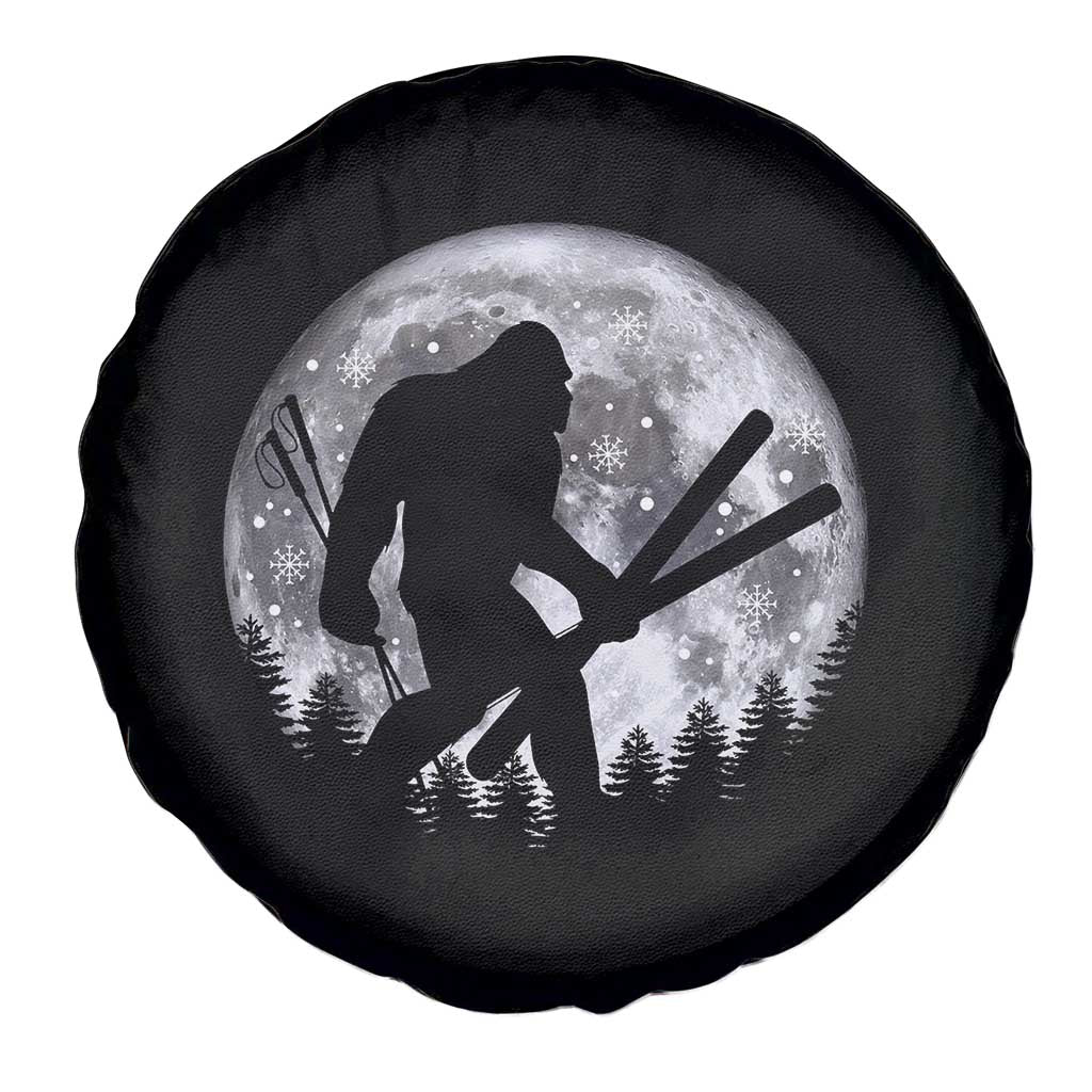Funny Skiing Bigfoot Ski Winter Sport Moon Spare Tire Cover - Wonder Print Shop
