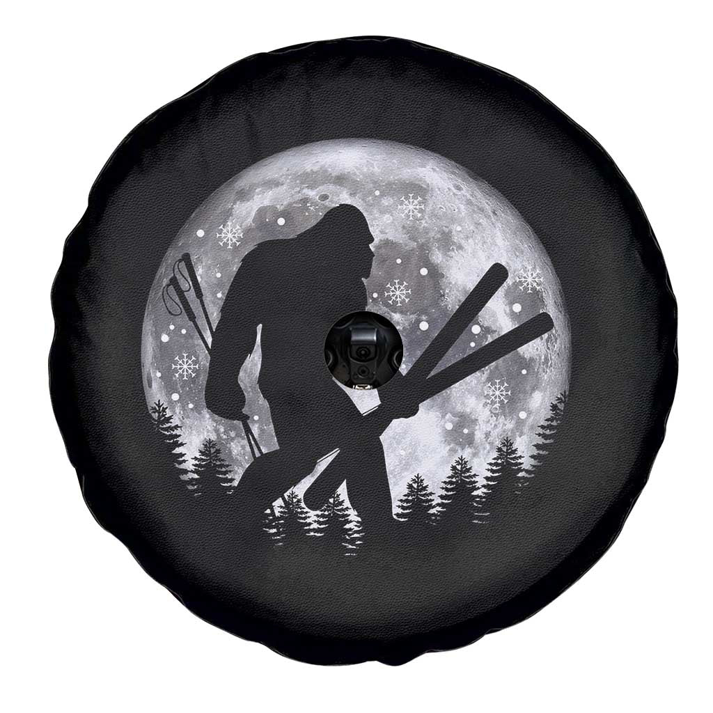 Funny Skiing Bigfoot Ski Winter Sport Moon Spare Tire Cover - Wonder Print Shop