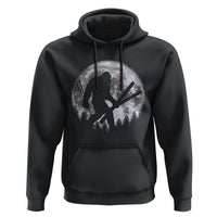 Funny Skiing Bigfoot Ski Winter Sport Moon Hoodie - Wonder Print Shop